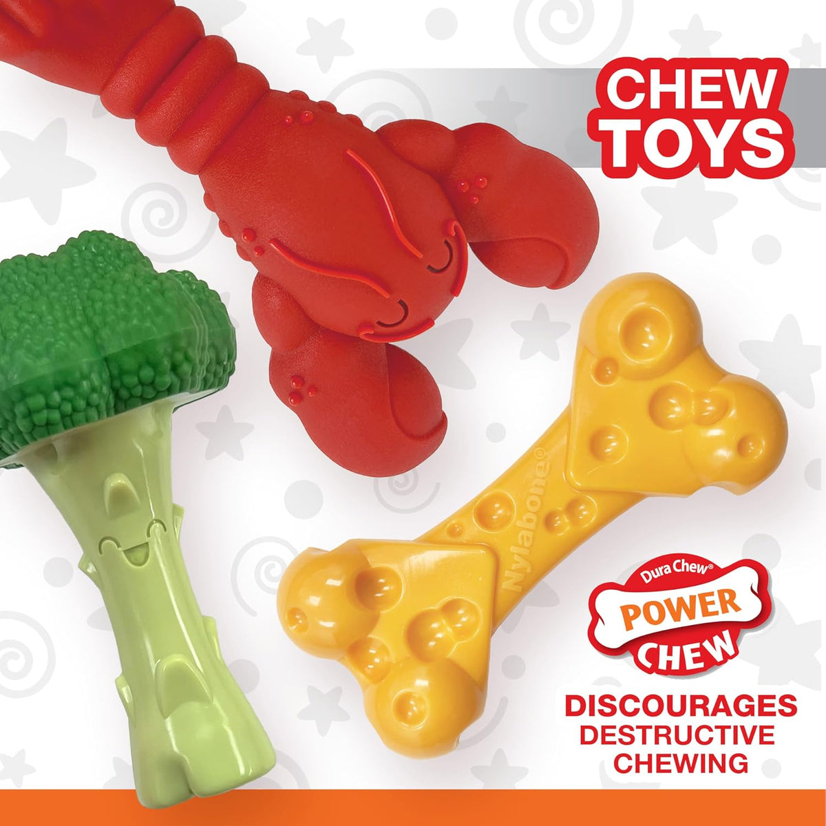 Nylabone Power Chew Toy Bundle, Dog Toys for Aggressive Chewers, 3 Pack