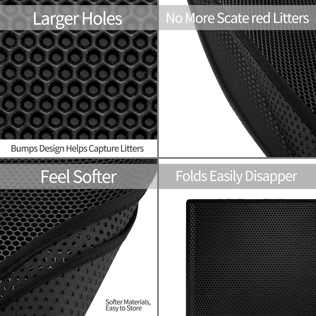PawlixCare Double Layer Cat Litter Mat – Waterproof Honeycomb Design, Non-Slip EVA