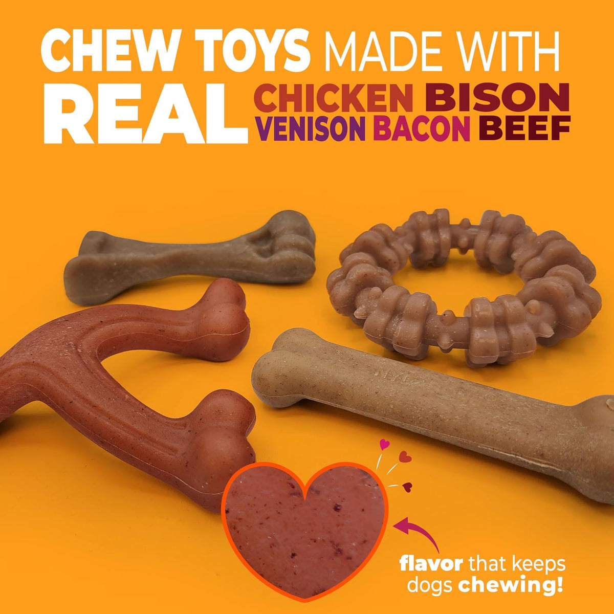 Nylabone Strong Chew Dog Toy 4-Pack, Durable Chew Toys, Small Dogs